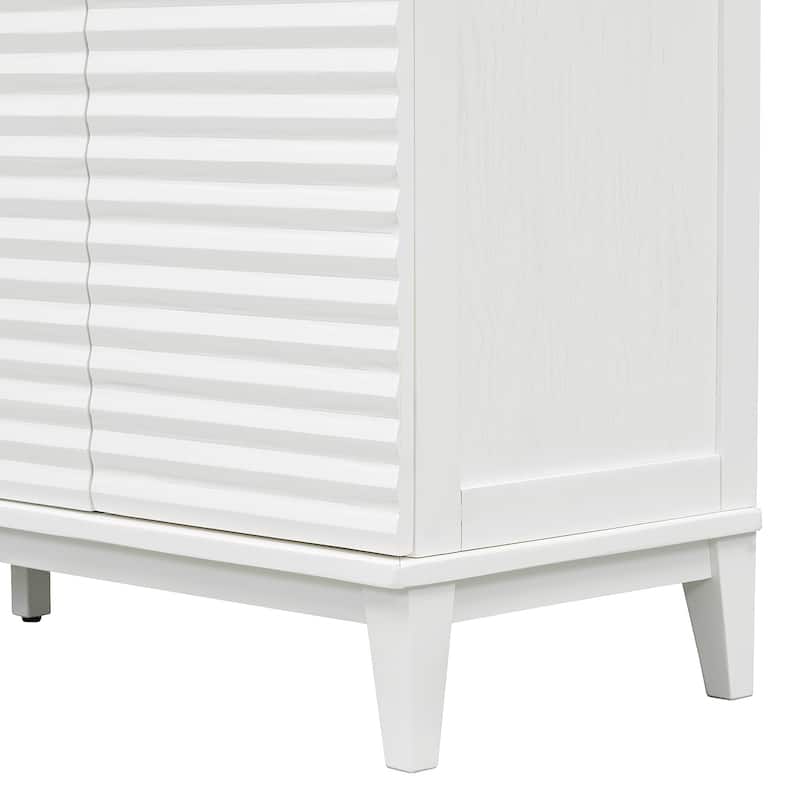 Large Storage Buffet with Adjustable Shelves and Metal Handles
