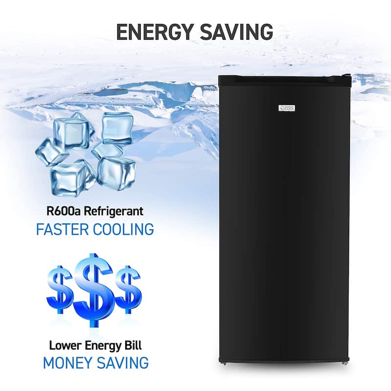 5.0 Cu.Ft. Upright Freezer - Black - Black