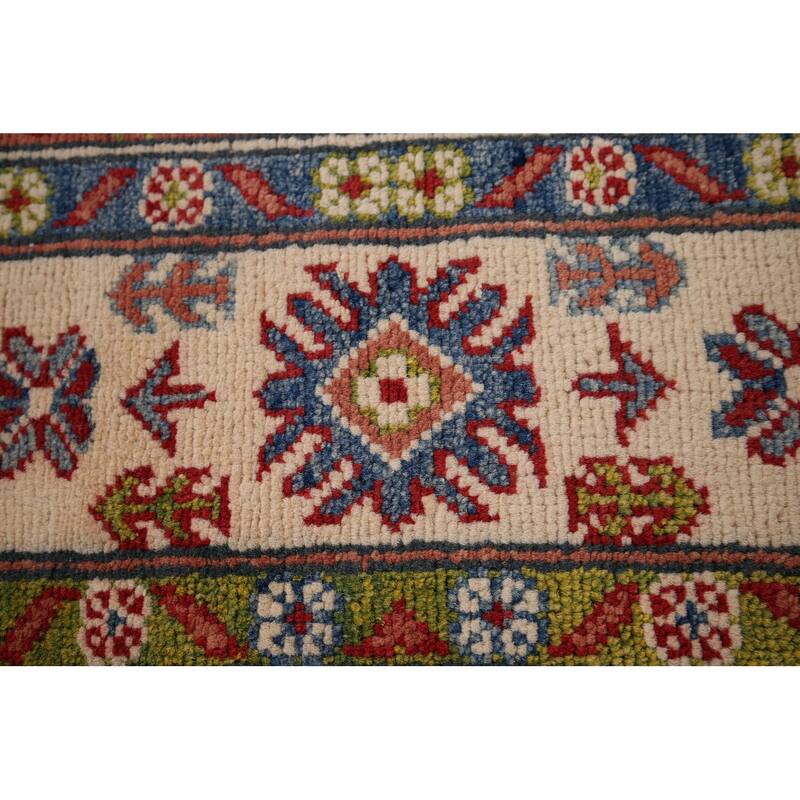 Kazak Blue Area Rug Hand-Knotted Wool Carpet - 4'11" x 6'11"