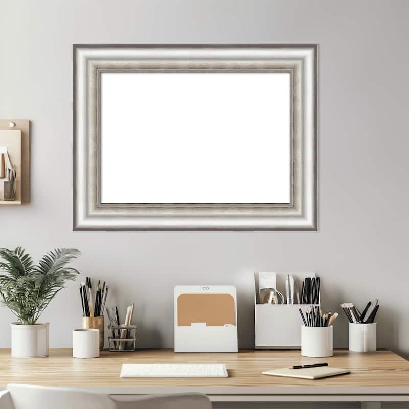 Amanti Art Salon Silver Framed Dry Erase Magnetic Board