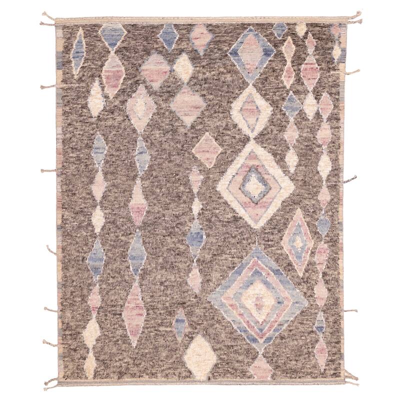 ECARPETGALLERY Hand-knotted Tangier Dark Brown Silk, Wool Rug - 8'0 x 10'2