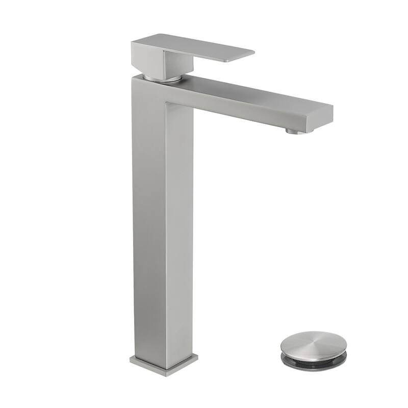 Topcraft Stainless Steel Single Handle Bathroom Sink Faucet - Brushed Nickel