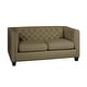 preview thumbnail 16 of 17, Windsor Top Grain Tufted Leather Loveseat Taupe