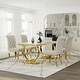 preview thumbnail 7 of 69, Luxurious Dining Room Table Set with Buttons Tufted Velvet Dining Chairs Table with 4 Chairs - White and Gold