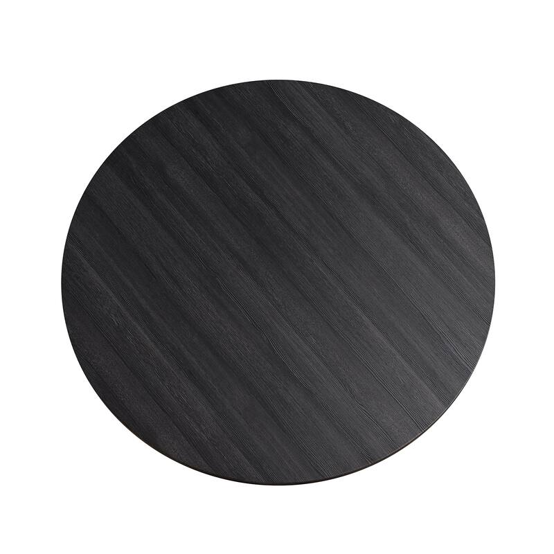 5pc Dining Set Kitchen Dinette Upholstered Fabric Chairs Round Table Pedestal Base Table 4x Side Chairs Dining Room