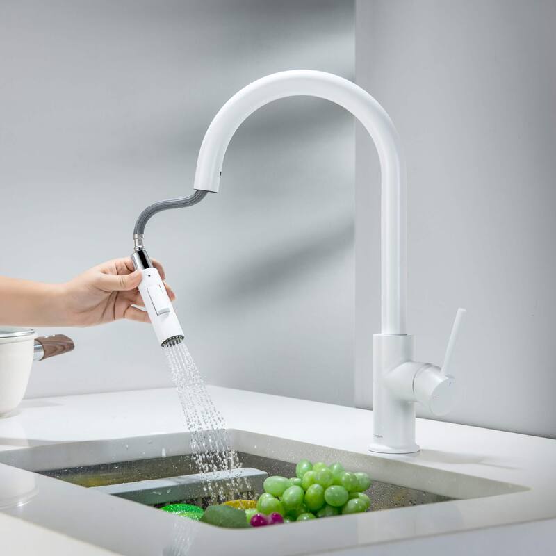 Circular Single Handle Pull Down Kitchen Faucet