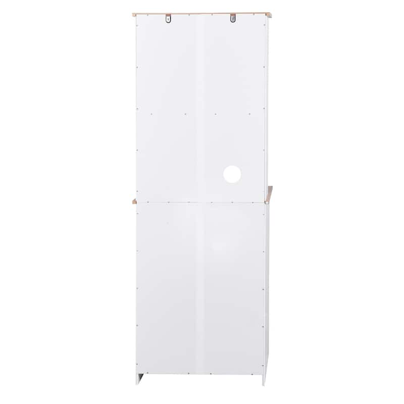23.62" W Wooden Kitchen Pantry Cabinet with Drawers,Doors and Adjustable Shelves