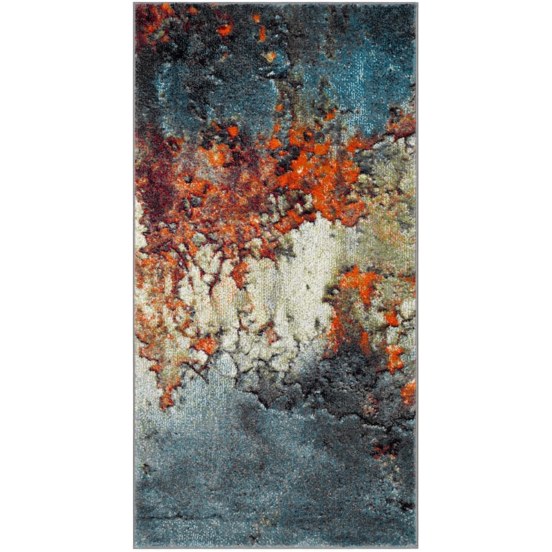 SAFAVIEH Glacier Bertille Modern Abstract Rug - 2'7" x 5' - Blue/Multi