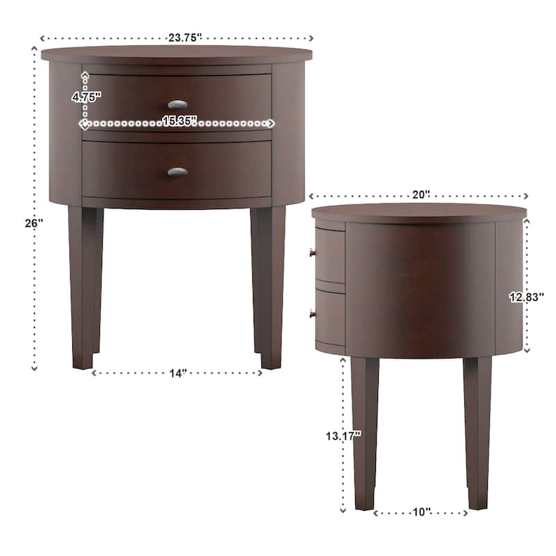 Aldine 2-drawer Oval Accent Table by iNSPIRE Q Bold