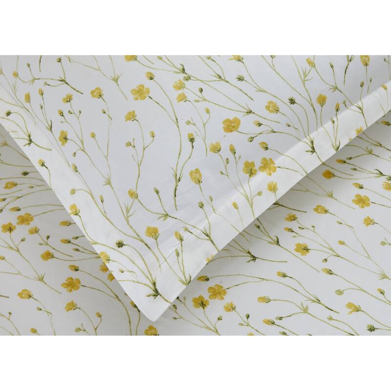 Printed Design Cotton Collection 400 Thread Count Buttercup Duvet Set