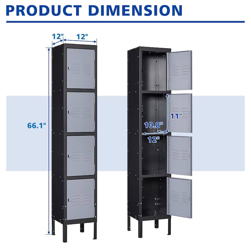 Metal Locker 4 Doors - N/A