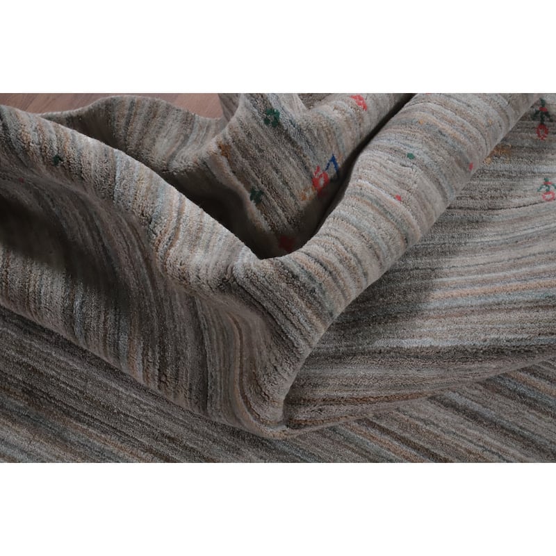 Hand Knotted Oriental 100% Wool Carpet Tribal Stripe Multi-Colored Gabbeh Area Rug - 12' 4'' X 9' 2''