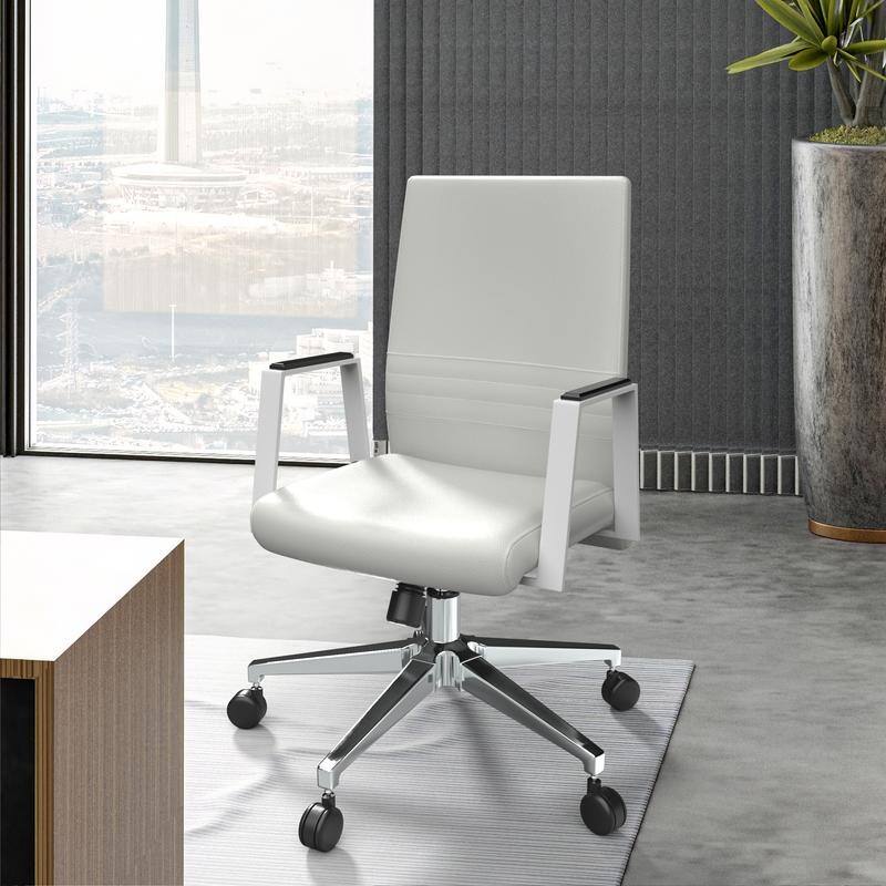 Aleen Ergonomic Leather Office Chair with Iron Frame,Tilt, Swivel, Adjustable Height for Home or Executive Computer Desk