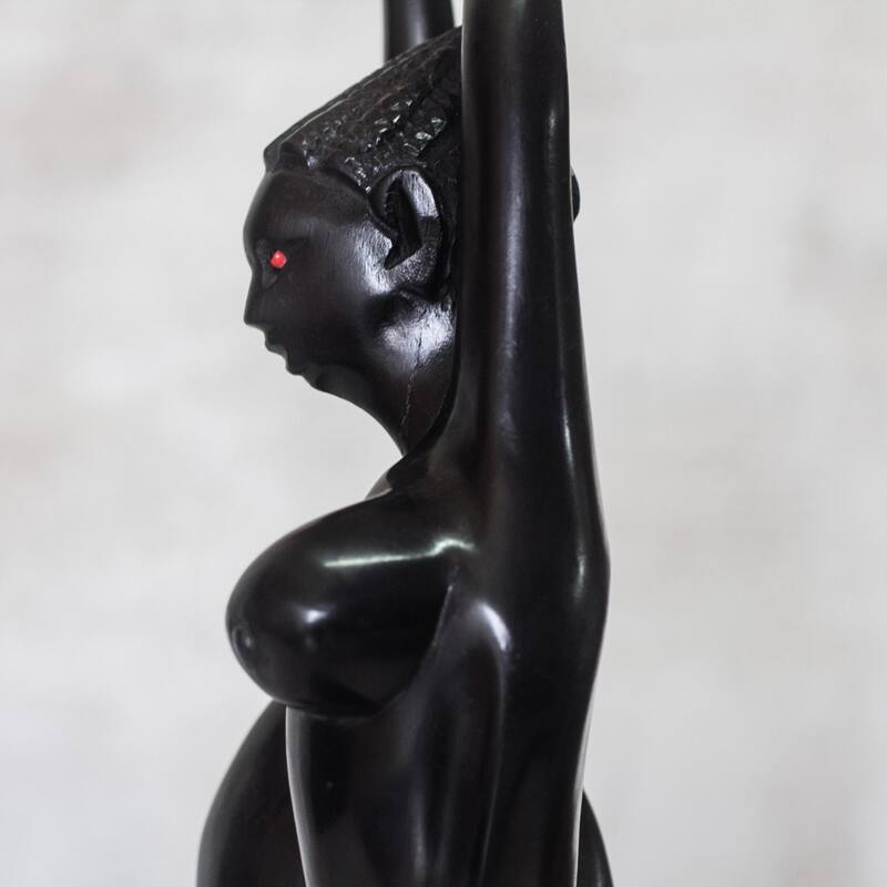 Novica Handmade Happy Stretch Wood Sculpture