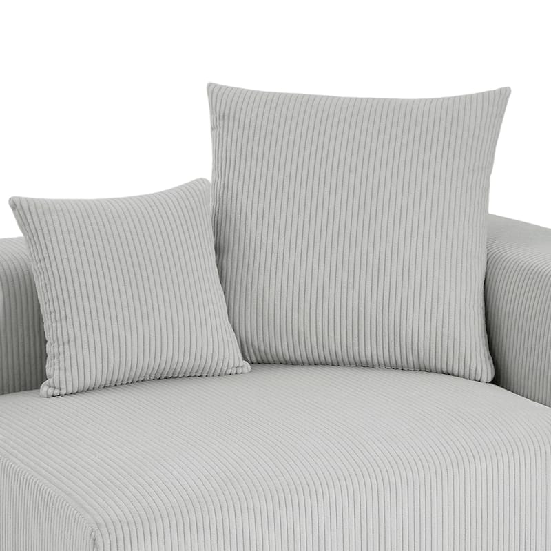 Corduroy Upholstered Modular Sectional Sofa with Ottoman