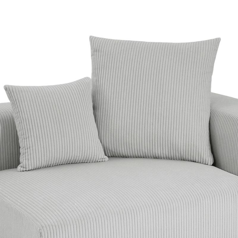 Oversized Corduroy Upholstery Modular Sofa No Assembly