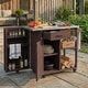 preview thumbnail 21 of 53, Outdoor Kitchen Island with Stainless Steel Top & Storage, Lockable Wheels
