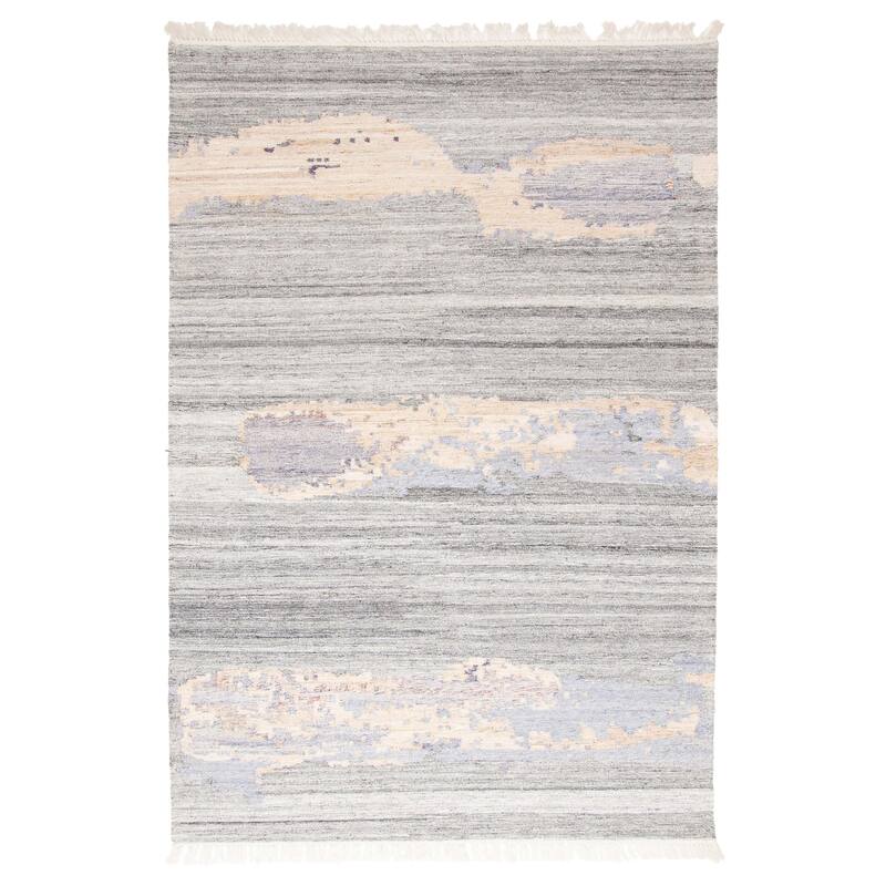 ECARPETGALLERY Flat-Weave Ankara FW Grey Wool Kilim - 5'2 x 7'7