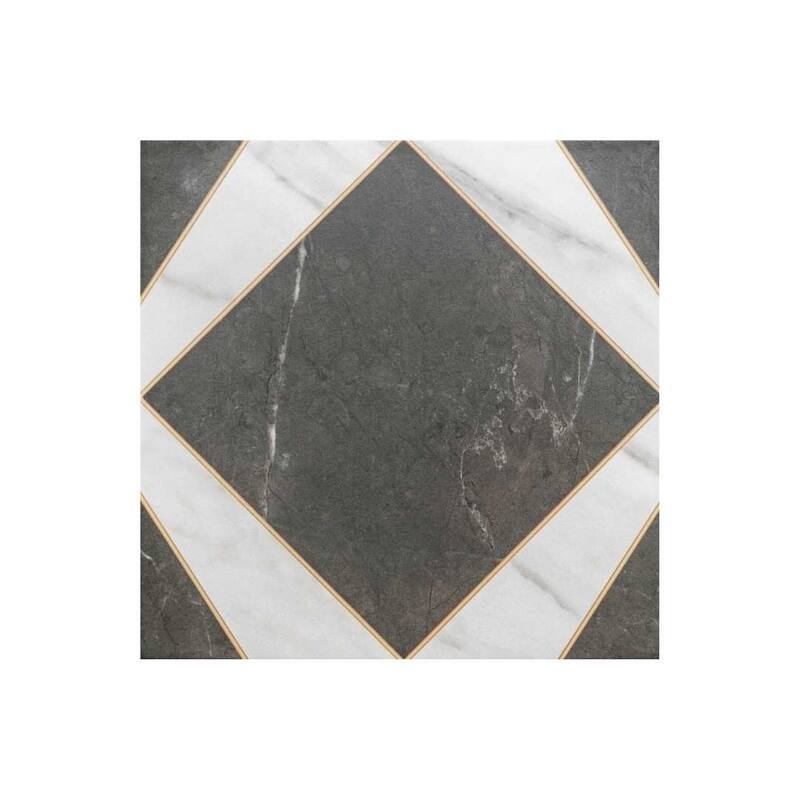 The Tile Life Orion 8x8 Matte Black Marble Look Porcelain Floor & Wall Tile