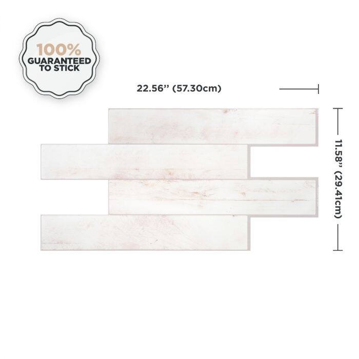 Peel and Stick Backsplash Tile - Smart Tiles Norway Bleached Wood - Kitchen and Bathroom Stick on Tiles