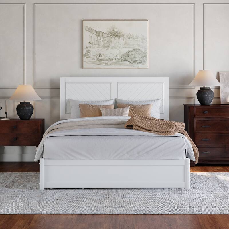 Clayton Platform Bed with Panel Footboard and Storage Drawers