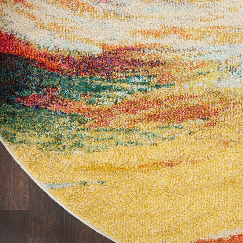 Nourison Celestial Abstract Modern Multicolored Colorful Wave Area Rug