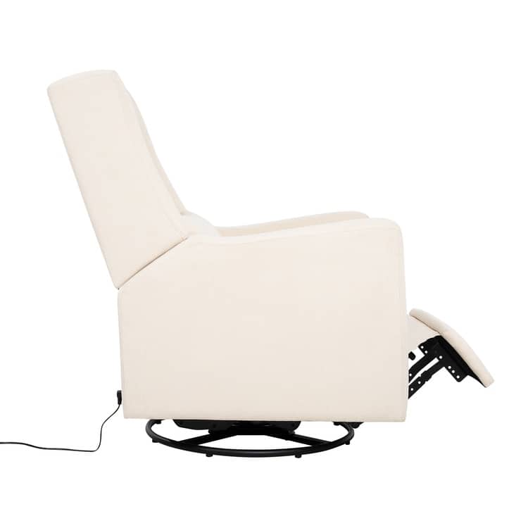 Upholstered Swivel Glider Recliner Chair with USB & Lumbar Support