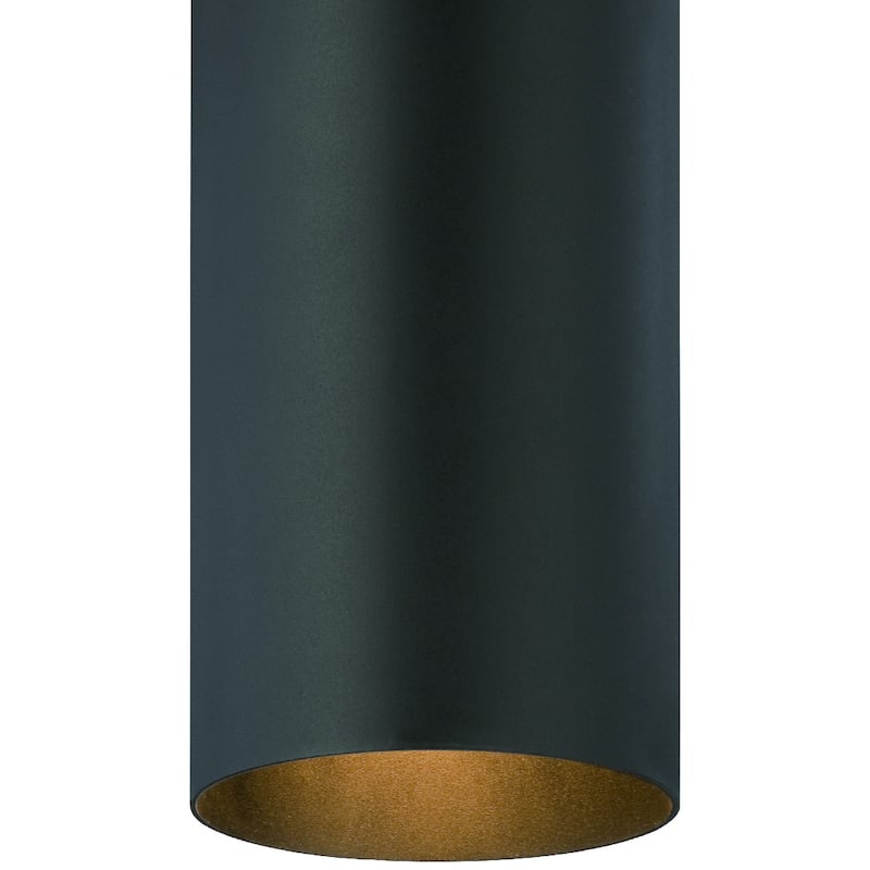 Volume Lighting 1-Light Black Outdoor Cylinder Flush Mount