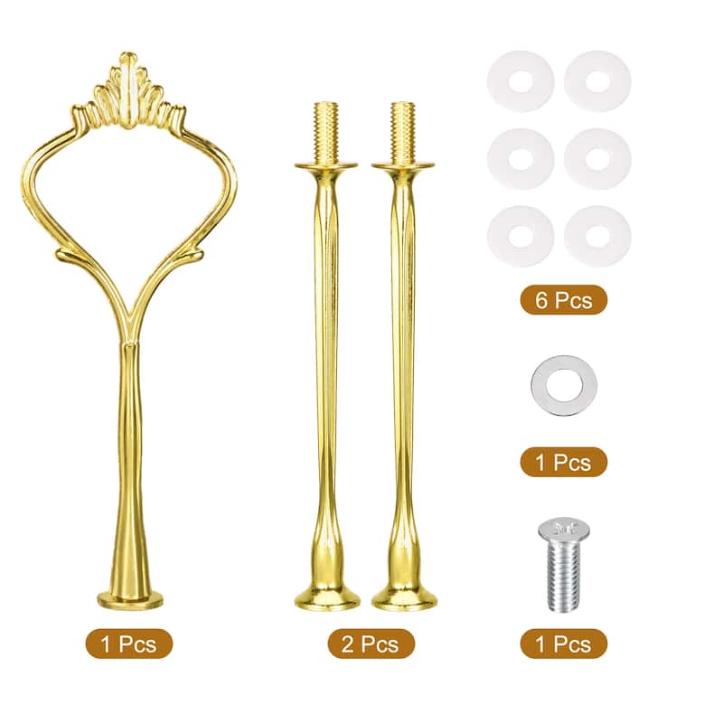 Cake Tray Stand Handle Cupcake Dessert Plate Hardware Fitting Holder Rod Stand Handle, 3-Tiers