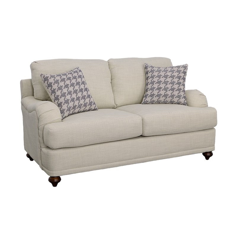 Glenn Transitional Upholstered English Arm Loveseat
