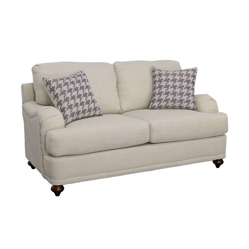Glenn Farmhouse Fabric Upholstered English Arm Sofa