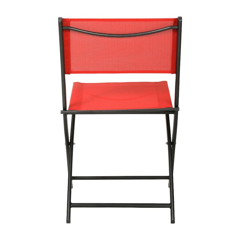 2 Pack Commercial Outdoor Flex Comfort Folding Chair with Metal Frame