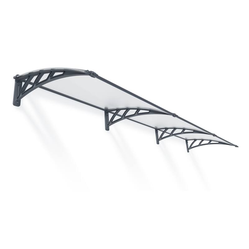 Neo 2.5 ft. Gray/Diffused Door and Window Awning series
