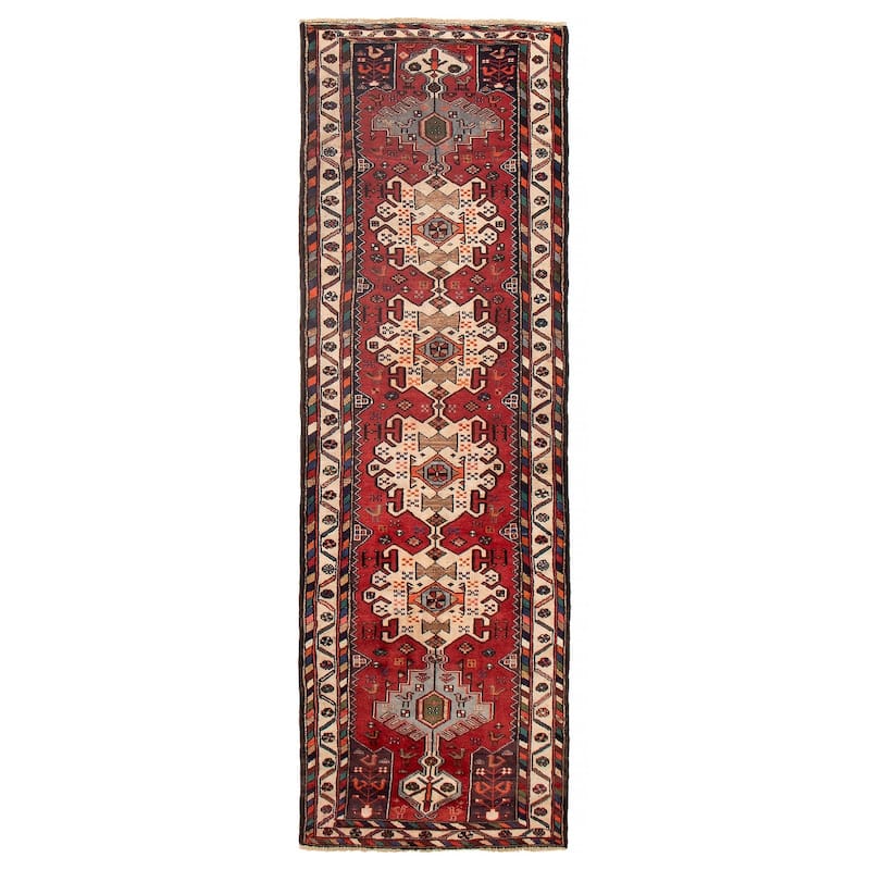 ECARPETGALLERY Hand-knotted Anadol Red Wool Rug - 3'0 x 9'10 - Red - 3'0 x 9'10