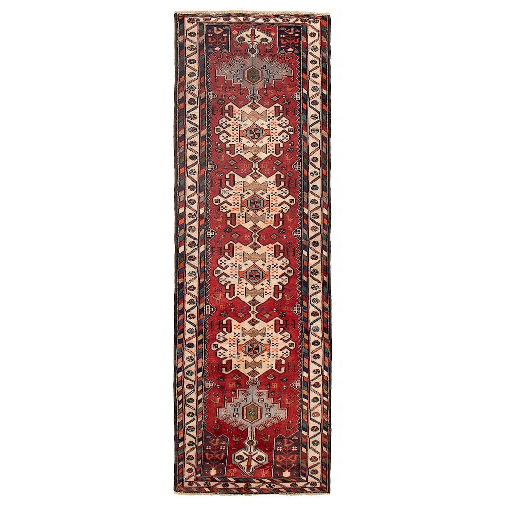 ECARPETGALLERY Hand-knotted Anadol Red Wool Rug - 3'0 x 9'10