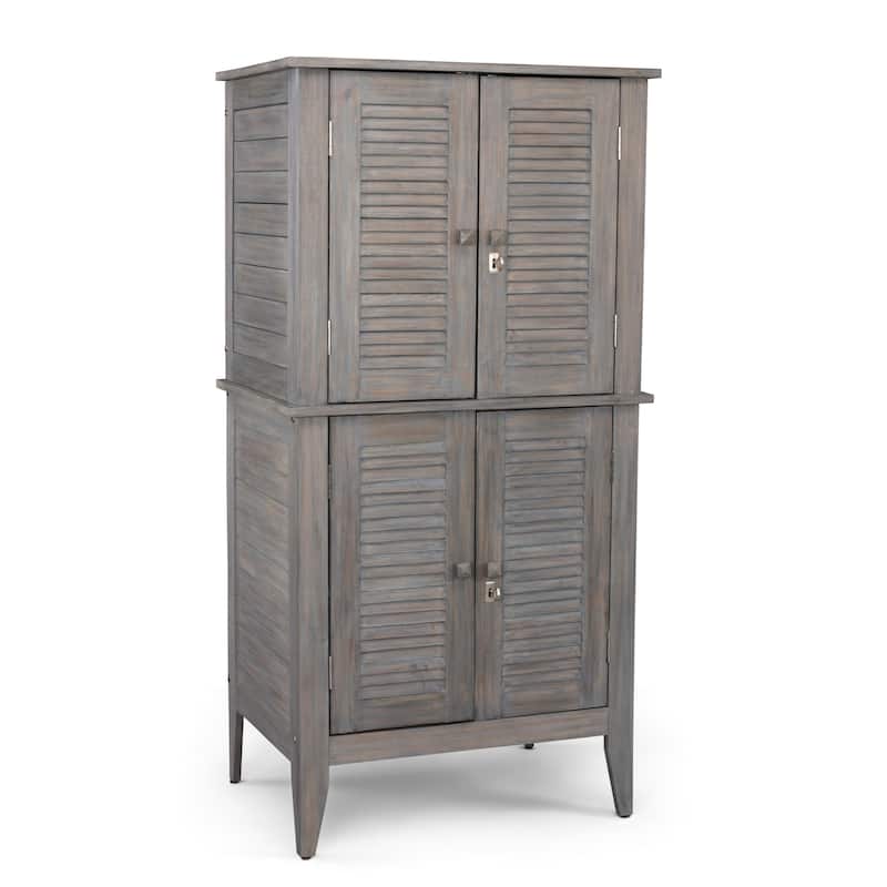 Maho Gray Wood Storage Cabinet - 32" x 64" x 22"
