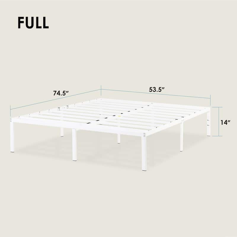 Metal 14-inch Platform Bed Frame By Crown Comfort