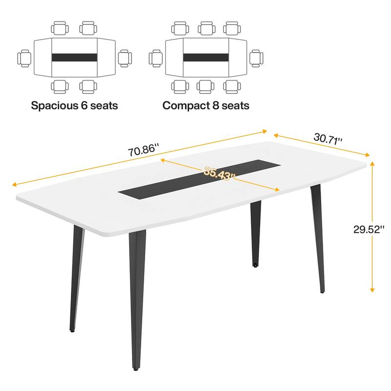 6FT Conference Table, Boat Shaped Meeting Table