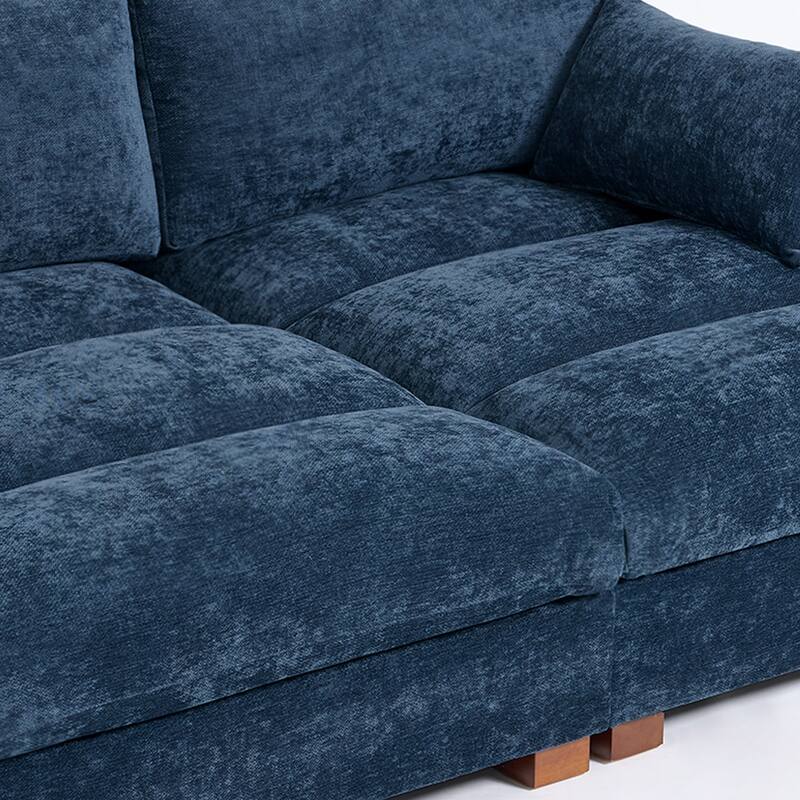 82.5"W Chenille Upholstered Sectional Modular Sofa With Chaise