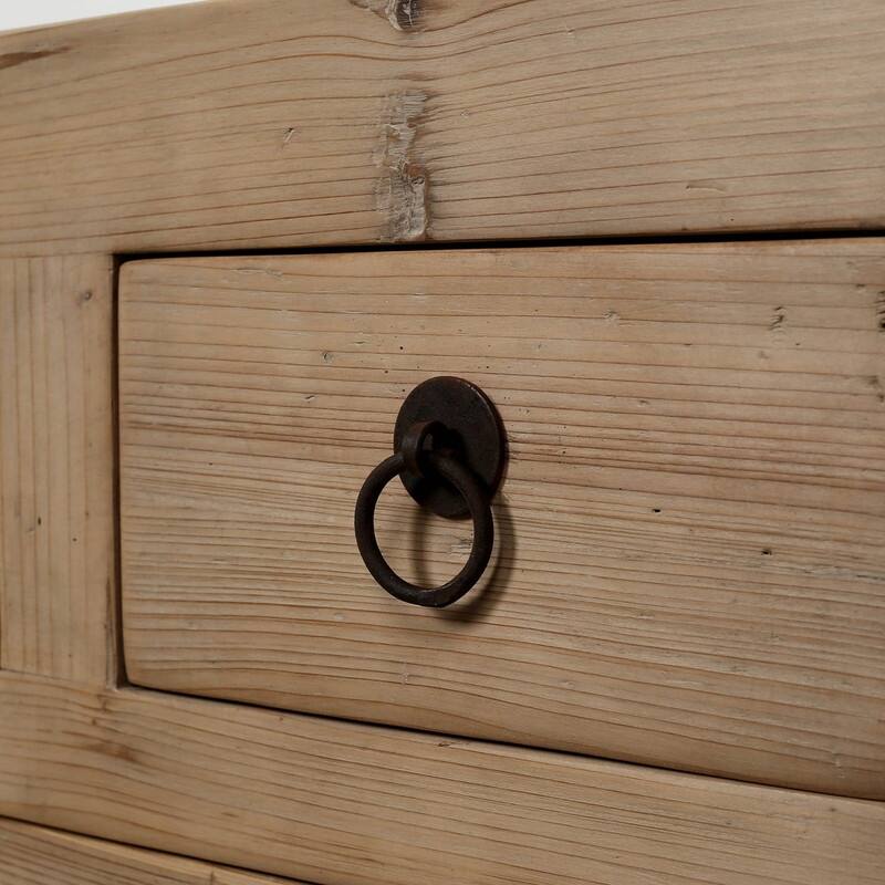 Capri Nightstand with 4 Drawers Weathered Natural Pine 28X18X27H