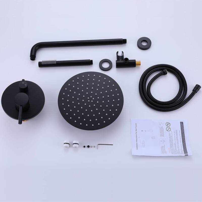Shower Faucet With Valve Complete Shower System Set Bathroom 10 Inches Rainfall Shower Head With Handheld Sower