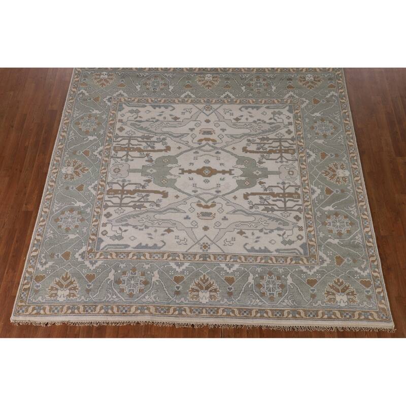 Oushak Square Area Rug Handmade Wool Carpet - 8'2"x 7'9"