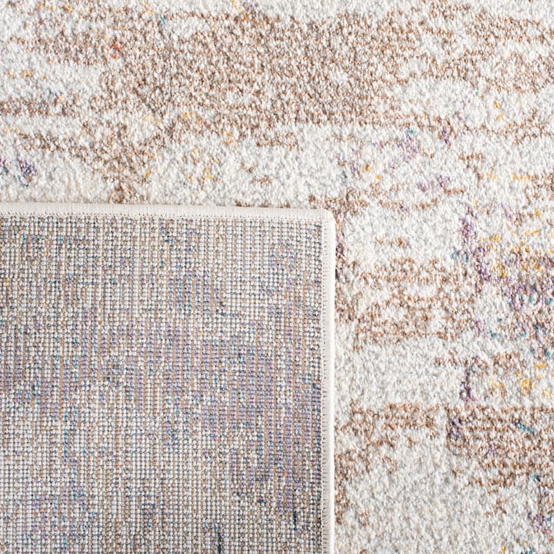 SAFAVIEH Crystal Nerea Modern Abstract Distressed Rug - 5'5" x 7'7" - Ivory/Beige - Rectangle