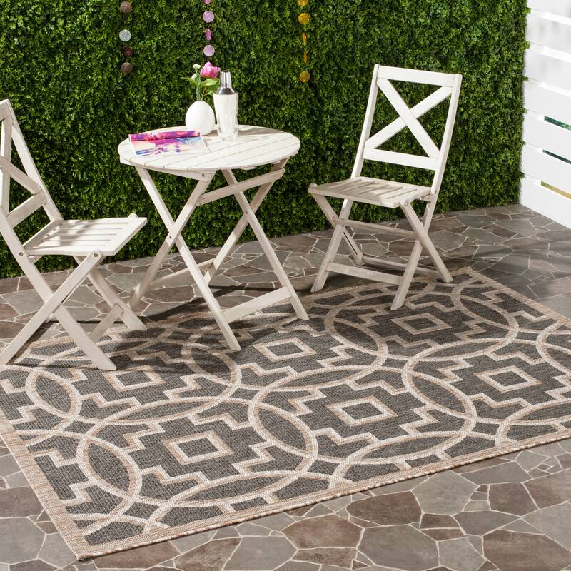 SAFAVIEH Courtyard Shelvia Indoor/ Outdoor Waterproof Patio Backyard Rug