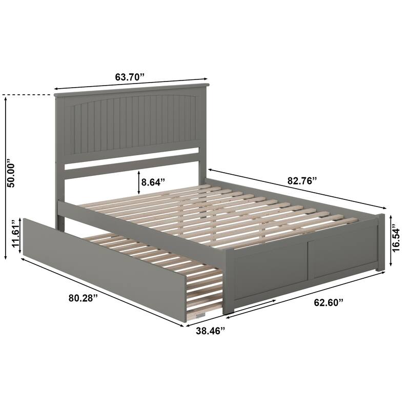 Nantucket Bed with Footboard and Twin Extra Long Trundle