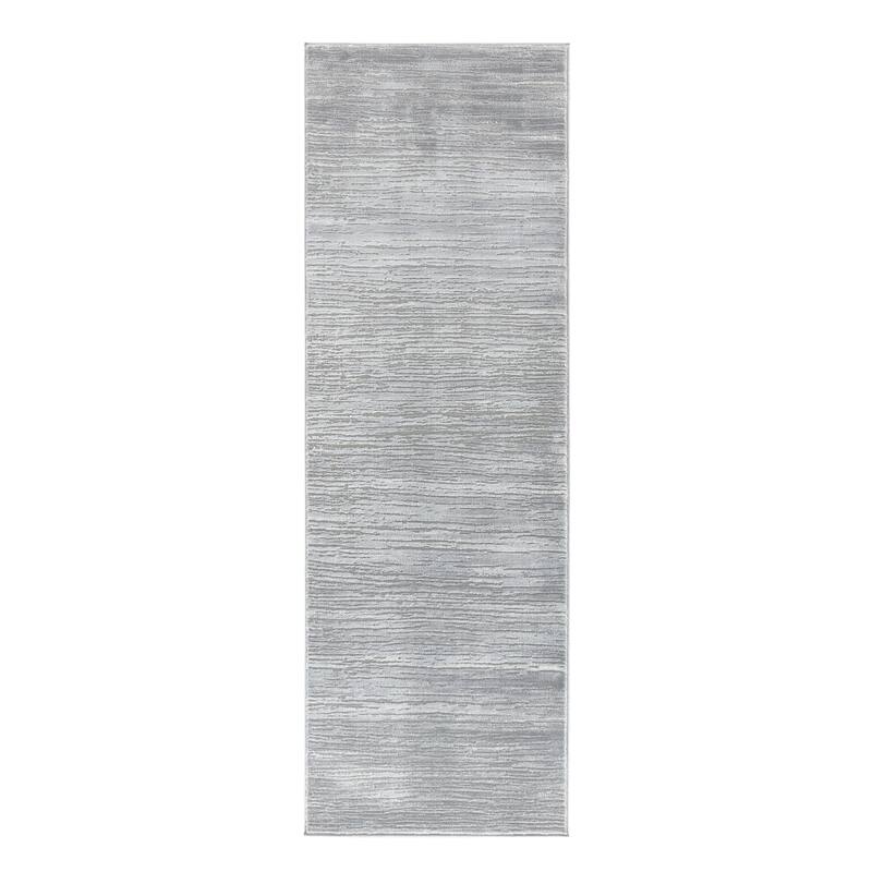 Petra Collection Abstract Area Rug - 2'8'' X 8'1'' - Grey