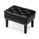 preview thumbnail 40 of 42, Glitzhome 22"W Mid-century PU Leather Tufted Ottoman Foot Stool