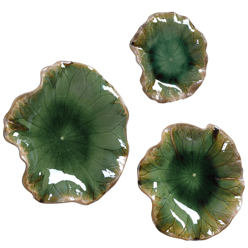 Uttermost Abella Green Ceramic Wall Decors (Set of 3)