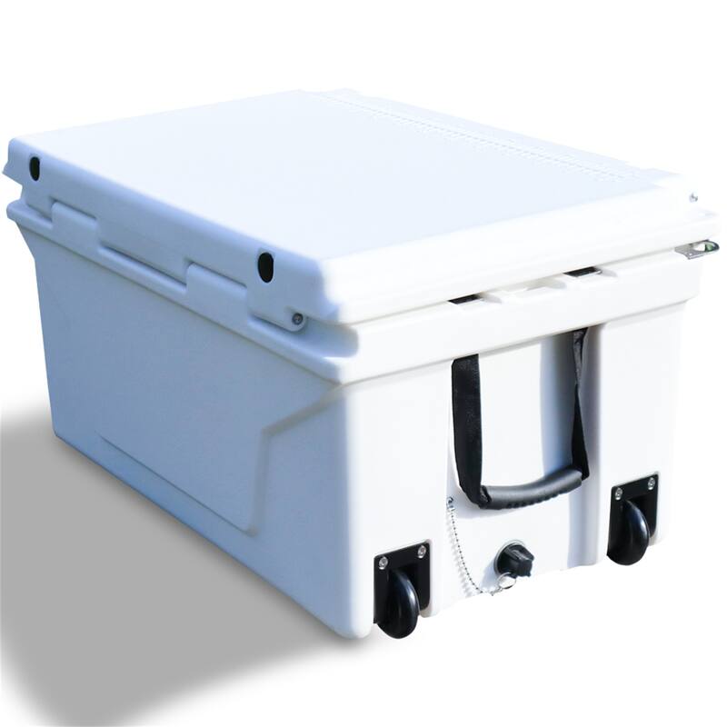 65 Quart Camping Ice Chest Beer Box Outdoor Fishing Cooler W/ Wheels