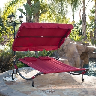 hammock lounge patio outdoor bed double pool lounger burgundy sun chaise belleze swimming swings hammocks overstock porch furniture walmart